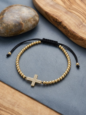 Accesorii Placate cu Aur - Bratara Divine Gold Cross