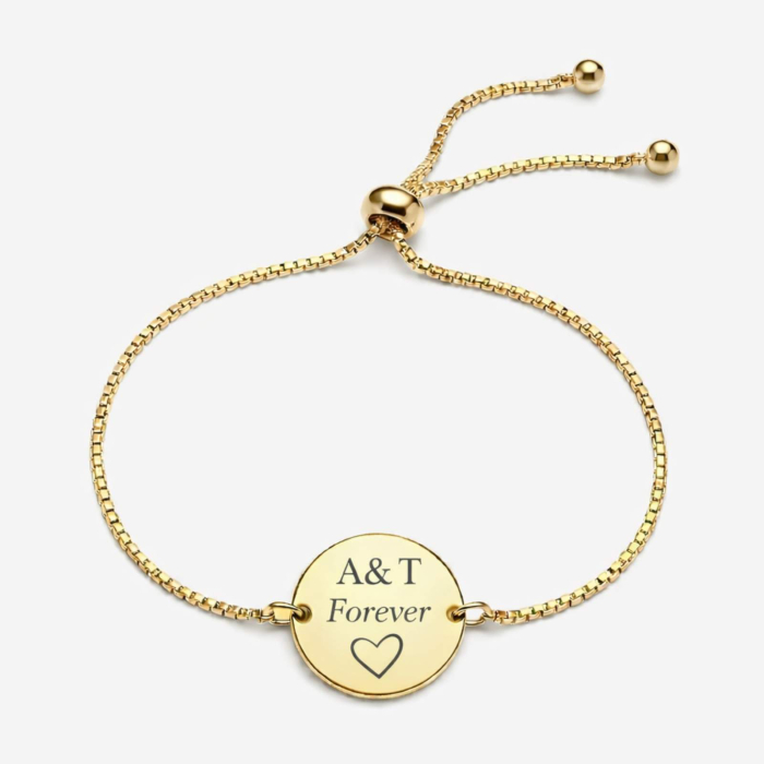 Brățară Damă Personalizată cu Poză și Mesaj – Bănuț 20 mm, Inox Placat cu Aur 18K, Reglabilă [3]