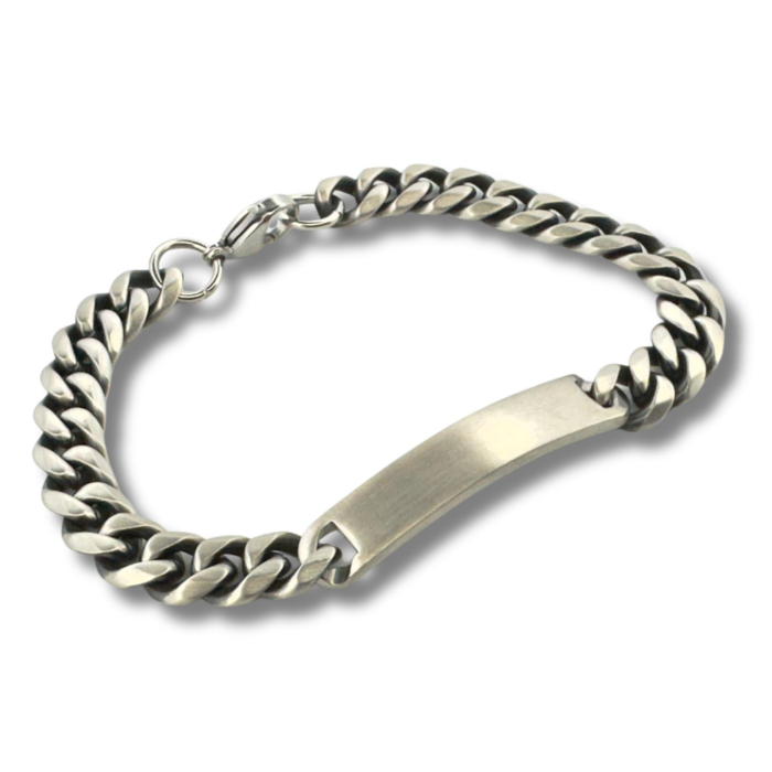 Brățară Inox Bărbați cu Plăcuță Personalizată – Lanț Cuban 8 mm [5]
