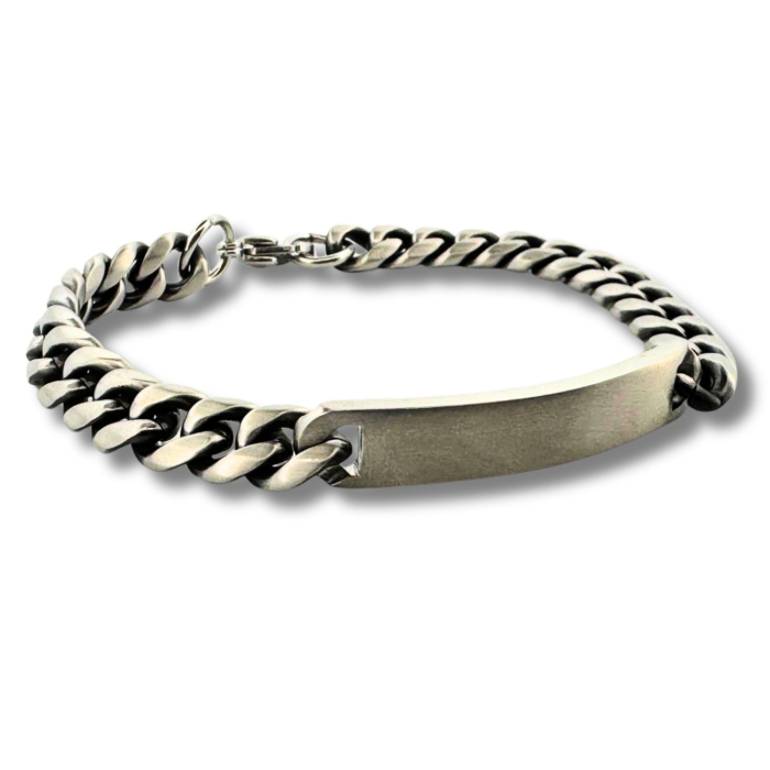 Brățară Inox Bărbați cu Plăcuță Personalizată – Lanț Cuban 8 mm [3]