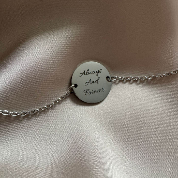 Brățară Personalizată Text, Lanț Reglabil din Inox Auriu – Cadou Elegant pentru Ea (Bănuț 20 mm) [4]