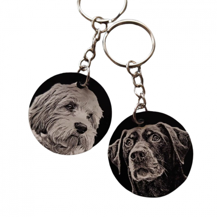 Breloc Personalizat cu Poză și Text - Medalion 20mm cu Inel și Lanț, din Oțel Inoxidabil [3]