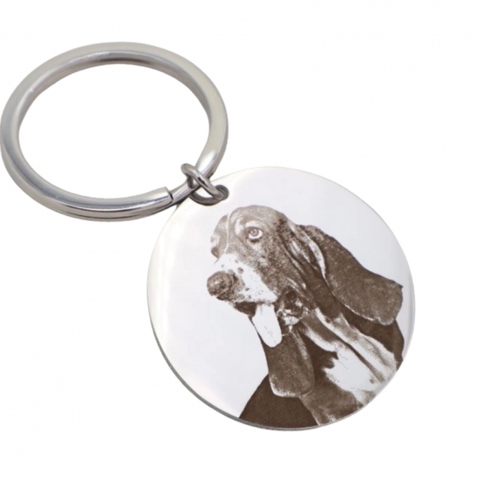 Breloc Personalizat cu Poză și Text - Medalion 20mm cu Inel, din Oțel Inoxidabil [2]