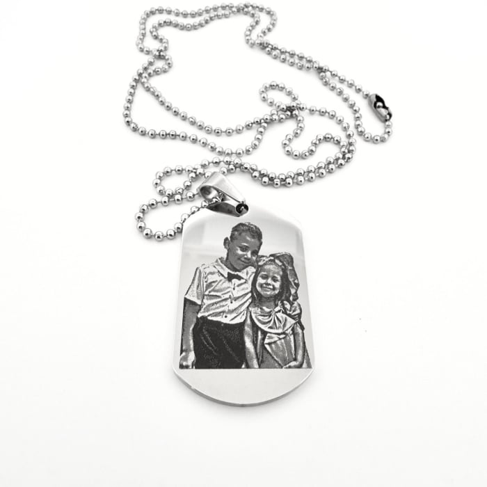 Cadou pentru Iubit - Lanț Army Personalizat cu Poză & Text, Inox [3]