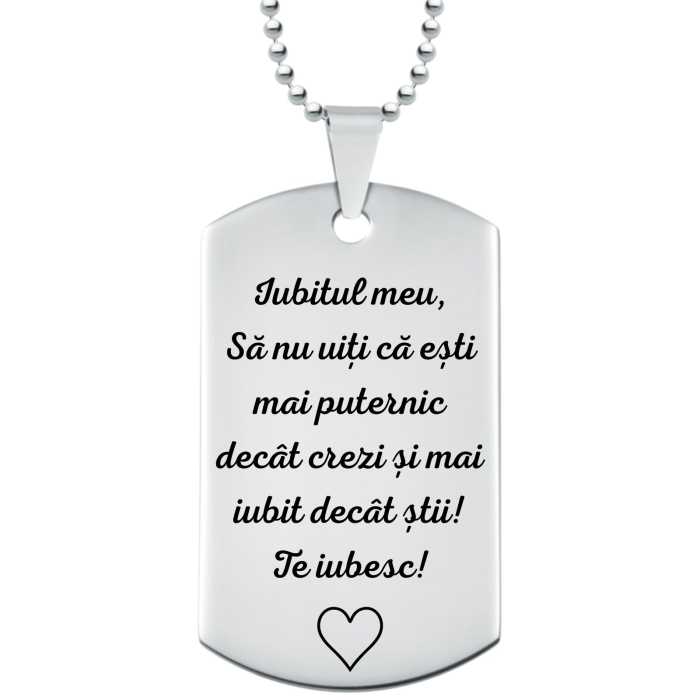 Cadou pentru Soț - Lanț Personalizat cu Mesaj Motivațional, Oțel Inoxidabil [2]