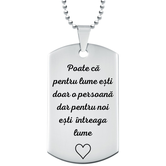 Cadou pentru Soț - Lanț Personalizat cu Mesaj Motivațional, Oțel Inoxidabil [1]