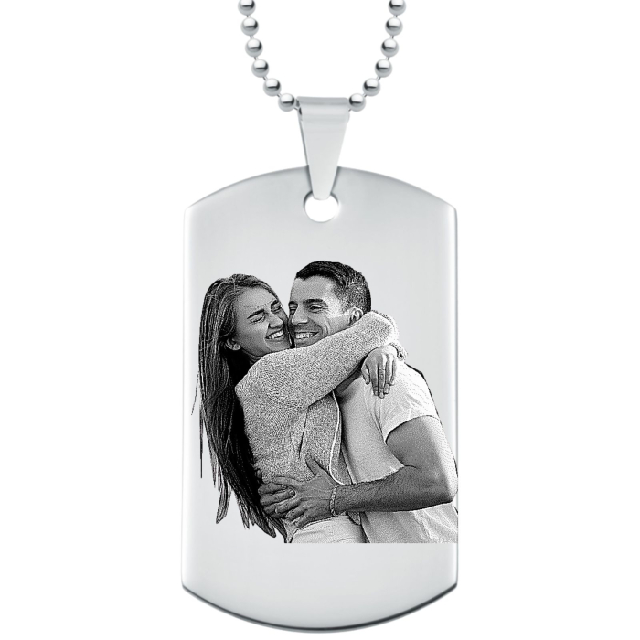Cadou pentru Iubit - Lanț Army Personalizat cu Poză & Text, Inox [1]