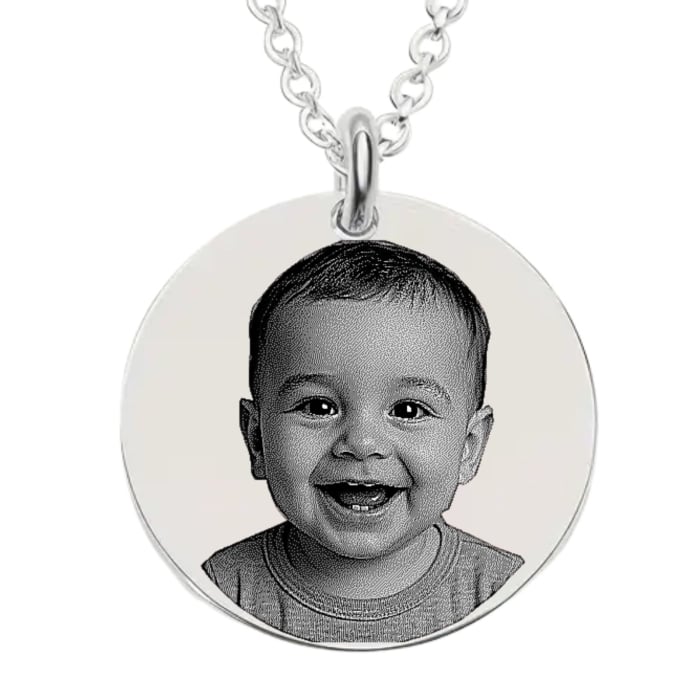 Cadou pentru Soție - Lănțișor Personalizat cu Poză și Text, Inox Argintiu [7]