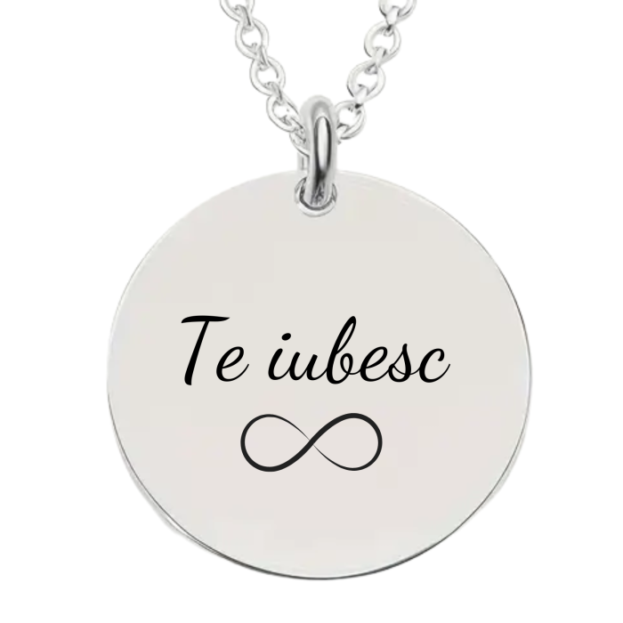Lănțișor Personalizat cu Mesaj „Te Iubesc” – Cadou pentru Iubită sau Soție (Gravură Predefinită) [1]