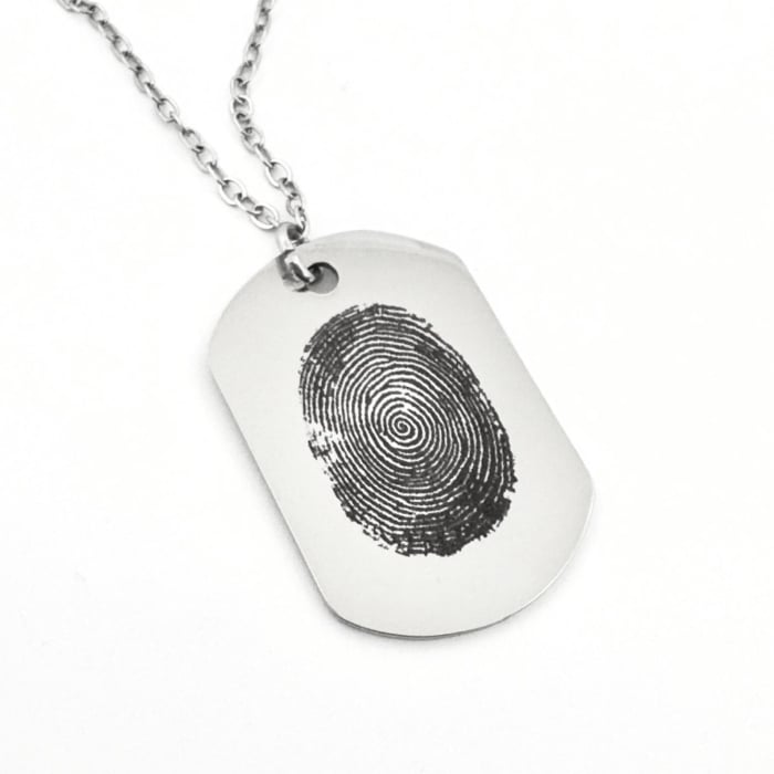 Colier Personalizat cu Amprentă, Inox Premium, Gravură Laser cu Garanție pe Viață [1]