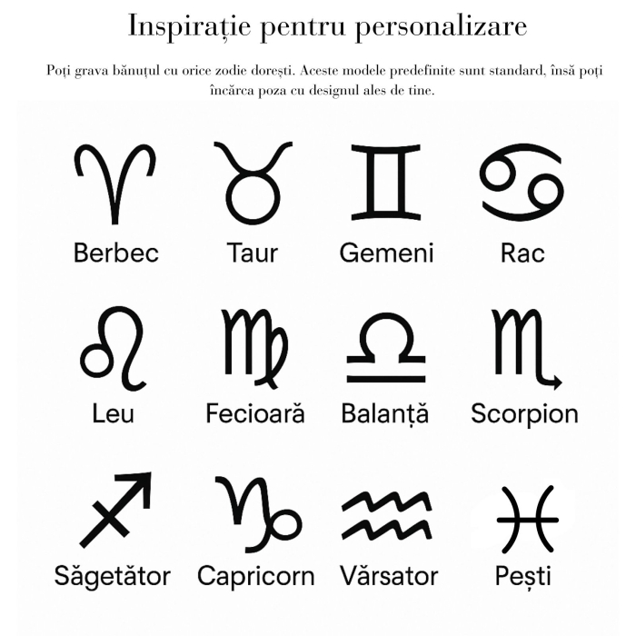 Colier Damă Personalizat cu Zodia Capricorn și Text – Bănuț 20 mm, Lanț 45 cm, Inox Premium [4]