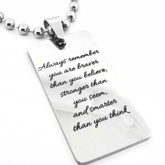 Lanț Bărbați cu Plăcuță Personalizată Text, Oțel Inoxidabil Premium [1]