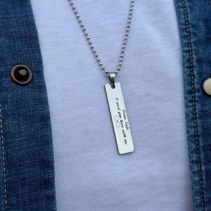 Lanț Inox Bărbați cu Pandantiv Personalizat, Lanț cu Bile [4]