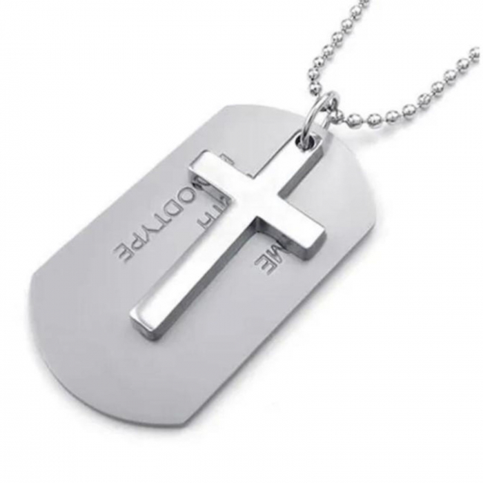 Lanț Inox Bărbați cu Cruce și Plăcuță  Army – Personalizat Foto & Text [1]