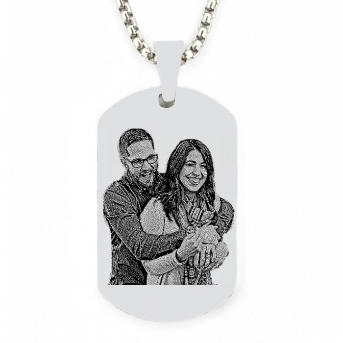 Lanț Inox Bărbați cu Plăcuță  Army – Personalizat Foto & Text, Lanț Box [1]