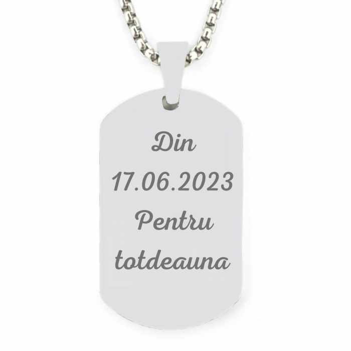 Lanț Inox Bărbați cu Plăcuță  Army – Personalizat Foto & Text, Lanț Box [2]
