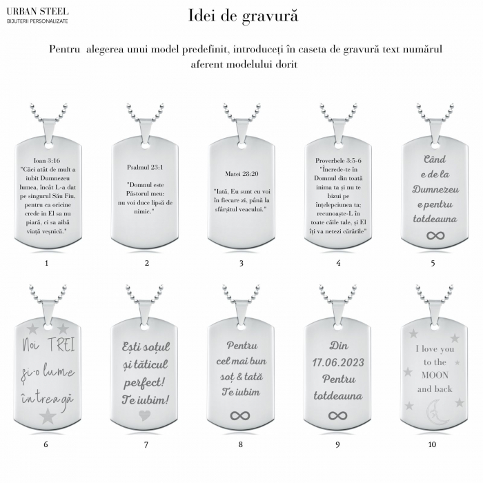 Lanț Inox Bărbați cu Plăcuță Army – Personalizat Poză & Text, Lanț cu Biluțe [8]