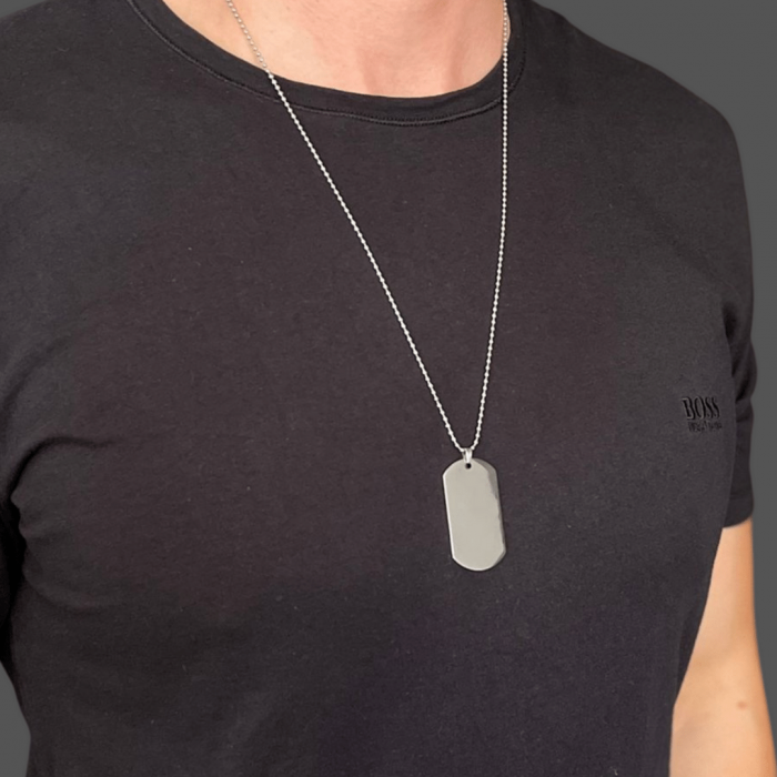 Lanț Inox Bărbați cu Plăcuță Army – Personalizat Poză & Text, Lanț cu Biluțe [2]