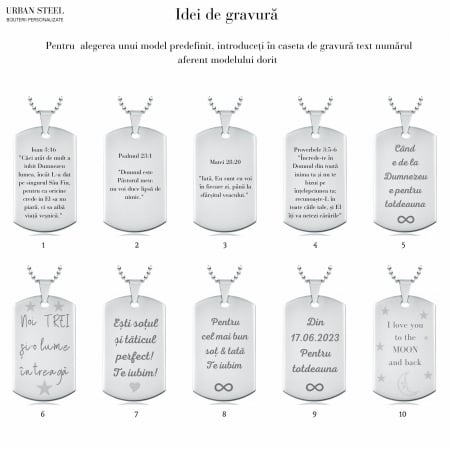 Lanțișor cu Bănuț 19 mm Personalizat cu Poză și Text, Oțel Inoxidabil, Unisex [5]