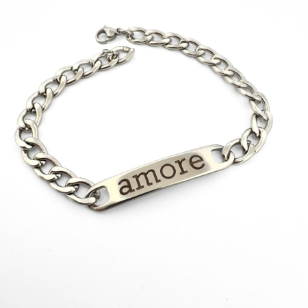 Brățară Inox Bărbați cu Plăcuță Personalizată – Lanț Cuban 5 mm, Text Gravabil [7]