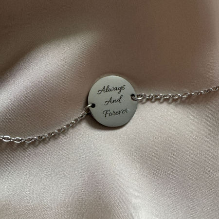 Brățară Personalizată Text, Lanț Reglabil din Inox Auriu – Cadou Elegant pentru Ea (Bănuț 20 mm) [3]