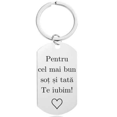 Breloc Auto Personalizat cu Număr de Înmatriculare și Text – Plăcuță Inox 40x23, Gravură Laser [5]