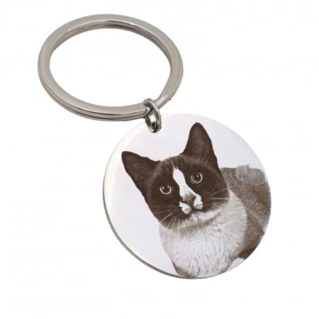 Brelocuri - Breloc Personalizat cu Poză și Text - Medalion 20mm cu Inel, din Oțel Inoxidabil