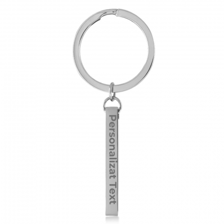Brelocuri - Breloc Personalizat Text - Pandantiv 3D, cu Inel, din Oțel Inoxidabil