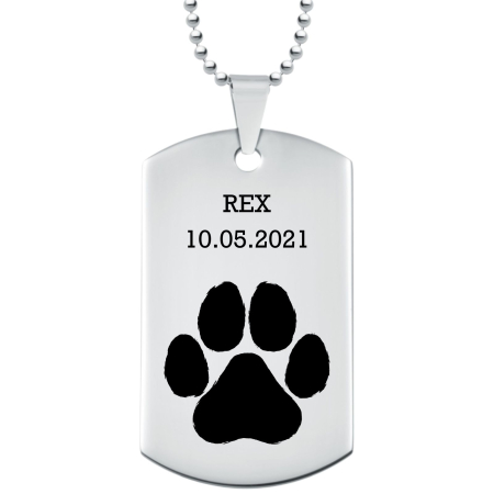 Lanț Bărbați Personalizat cu Poză Pisică și Text, Oțel Inoxidabil - Cadou pentru Iubitorii de Animale [2]