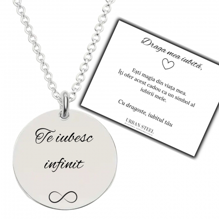 Cadouri - Cadou pentru Iubită - Lănțișor cu Bănuț Personalizat Text