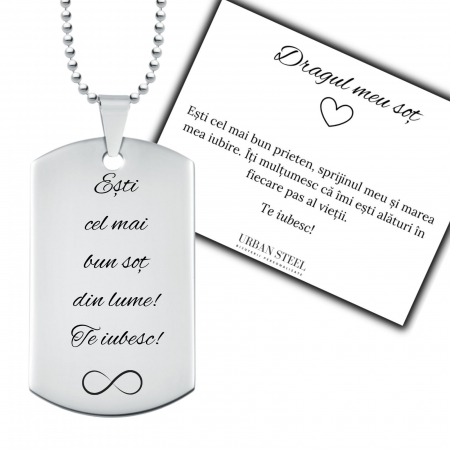 Cadou pentru Soț – Lanț Army Personalizat cu Poză & Text - Inox [5]