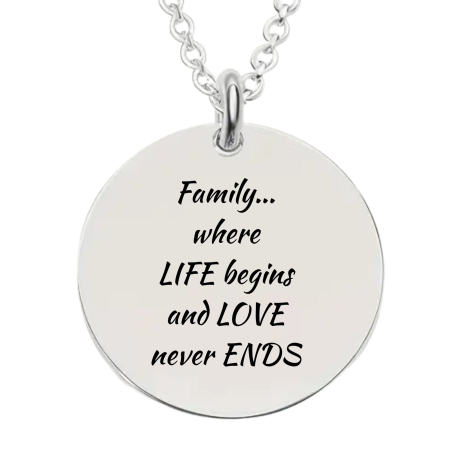 Cadou pentru Soție - Lănțișor cu Bănuț Personalizat Text, Inox Argintiu, Gravură Laser [1]