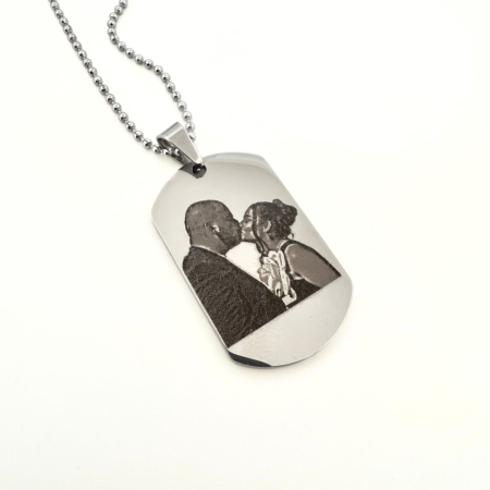 Cadou pentru Soț – Lanț Army Personalizat cu Poză & Text - Inox [3]