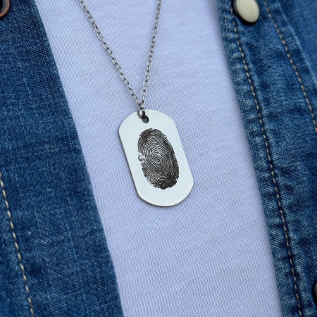 Colier Personalizat cu Amprentă, Inox Premium, Gravură Laser cu Garanție pe Viață [1]