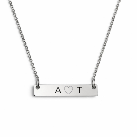 Lanțuri - Colier Damă Personalizat cu Nume/Mesaje/Date - Plăcuță 35x6mm, Lanț Reglabil 45cm, Inox Premium