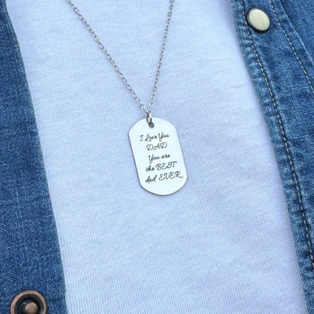 Colier Bărbați Personalizat Text, Inox Premium, Gravură Laser cu Garanție pe Viață [1]