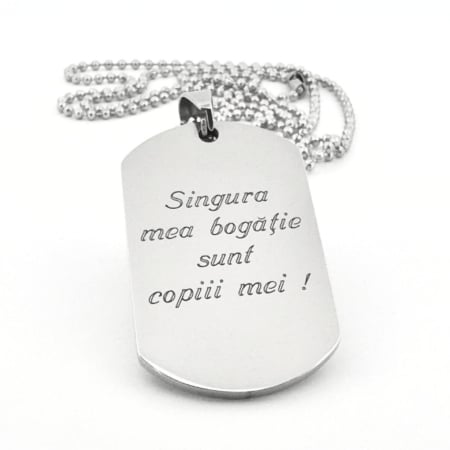 Lanț Personalizat cu Poză pentru Bărbați, Plăcuță Army Inox – Gravură Foto Laser Permanentă [7]