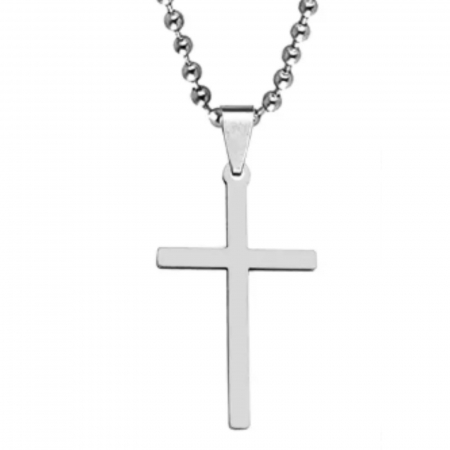 Lanț Inox Bărbați cu Cruce Personalizat Text, Lanț cu Bile [3]