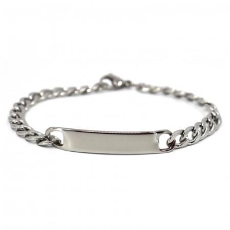 Brățară Inox Bărbați cu Plăcuță Personalizată – Lanț Cuban 5 mm, Text Gravabil [6]