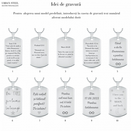 Lanț Inox Bărbați cu Plăcuță  Army – Personalizat Foto & Text, Lanț Box [3]