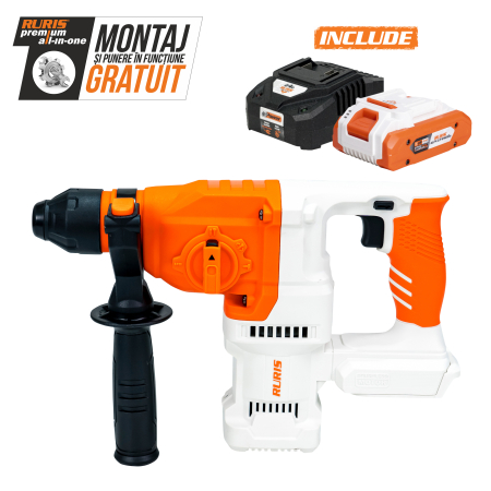 Produse pe acumulatori - Ciocan rotopercutor pe acumulator RURIS RMX2813 Power Alfa UP {contine acumulator+incarcator}