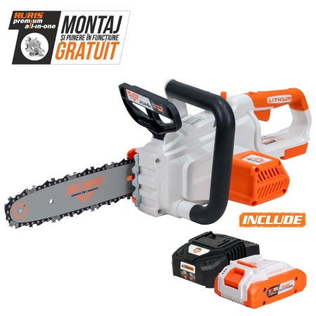 Produse pe acumulatori - Electroferăstrău pe acumulator  RURIS 2524e Power Alfa UP {contine acumulator+incarcator}