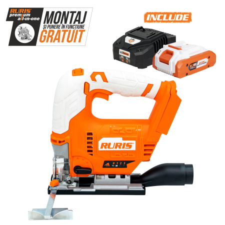 Produse pe acumulatori - Ferastrau pendular pe acumulator RURIS RMX3260 Power Alfa UP {contine acumulator+incarcator}