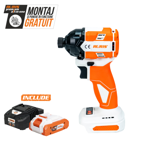 Produse pe acumulatori - Masina de insurubat cu impact pe acumulator RURIS RMX2300 Power Alfa UP {contine acumulator+incarcator}