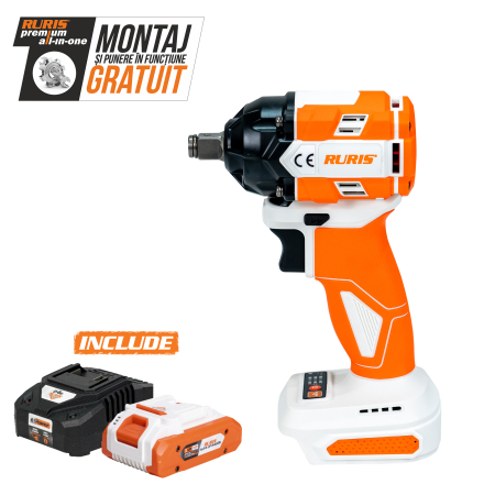 Produse pe acumulatori - Masina de insurubat cu impact pe acumulator RURIS RMX3500 Power Alfa Up {contine acumulator+incarcator}