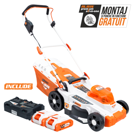 Produse pe acumulatori - Maşină de tuns gazon pe acumulator RURIS 3744e Power Alfa UP {contine acumulator+incarcator}