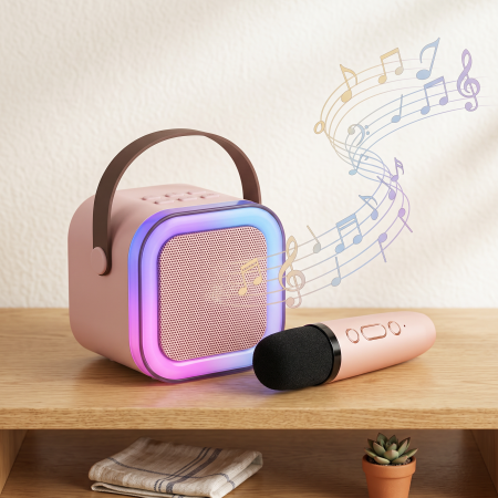 Set Karaoke Portabil K12 cu Microfon Wireless și Boxă Bluetooth [1]