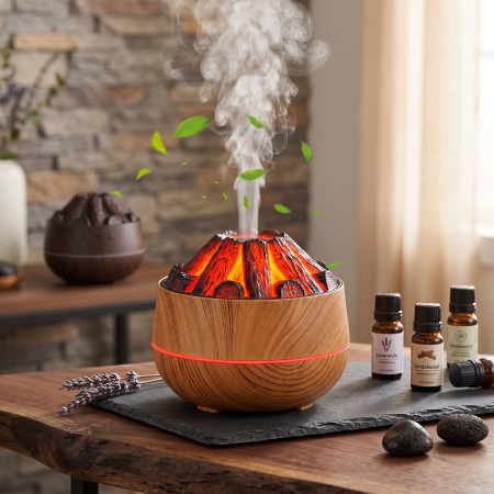 UtiloHome - Difuzor Aromaterapie LED cu Efect Lemne Aprinse – Atmosferă Relaxantă și Aer Mai Confortabil