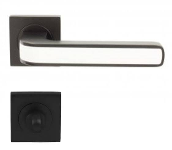 Maner usa de interior, AXE, negru alb, cu rozeta buton [1]