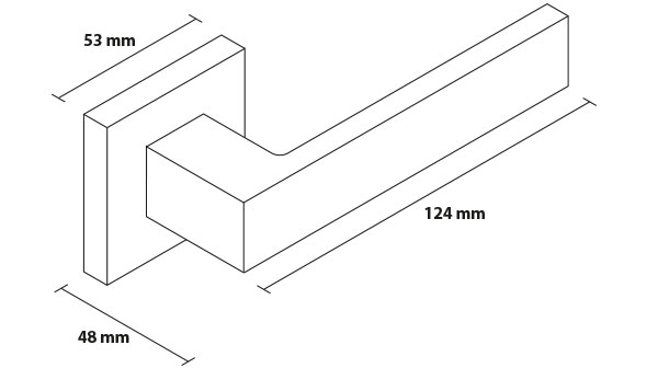 Maner usa de interior, CUBE, negru mat, cu rozeta buton [5]